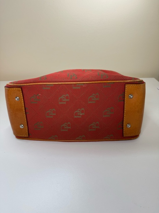 Dooney & Bourke Red Satchel with Brown Leather Trim - Picture 5 of 11